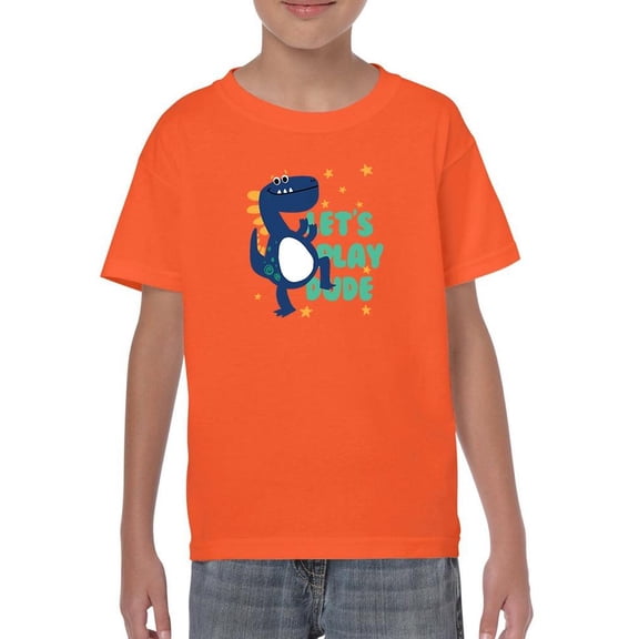 Cool Dino Lets Play Dude T-Shirt Juniors -Image by Shutterstock,  Medium