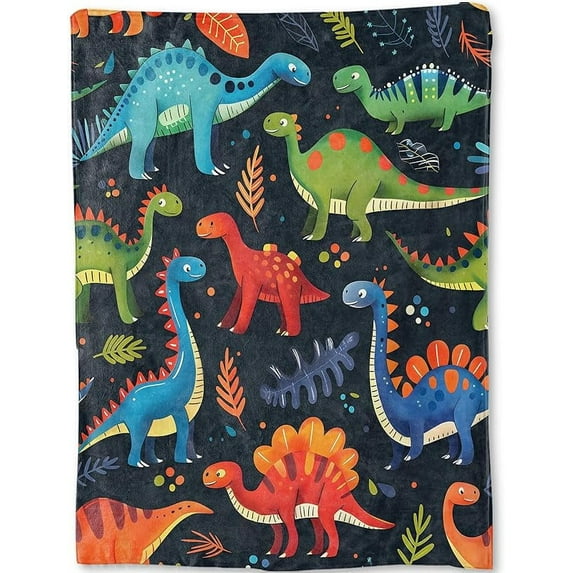 ZXFAMZUS Dinosaur Throw Blanket for Boys Girls - Kids Dinosaur Blanket Soft Cozy Flannel Warm Dino Blankets Dino Toddler Boys Blankets