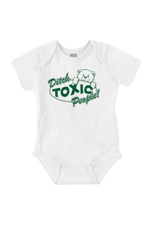Cool Ditch Toxic People Teddy Bear Romper Boys or Girls Infant Baby Brisco Brands 6M