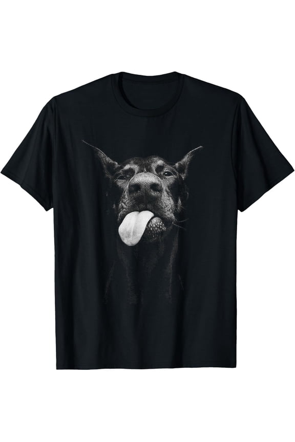Cool Doberman Sticking Tongue Out In Playful Defiance T-Shirt