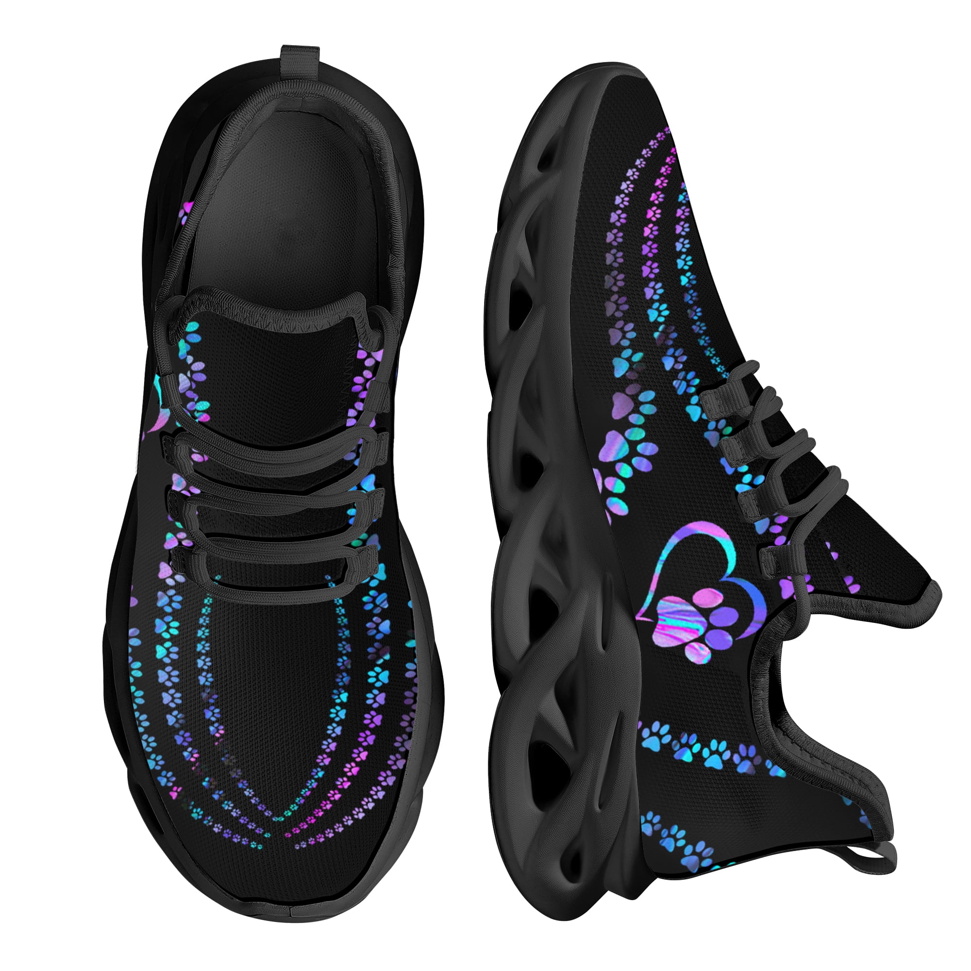 Cool Dog Footprint Camouflage Printing Flat Shoes for Women Breathable ...