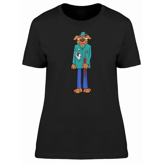 Cool Dog Man Cartoon Tee Women's -Image by Shutterstock
