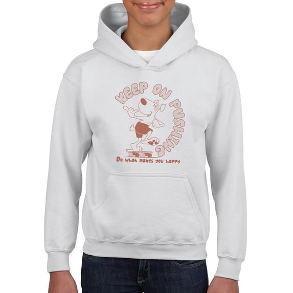 Cool Dog On A Skateboard Hoodie Juniors -Image by Shutterstock, Large