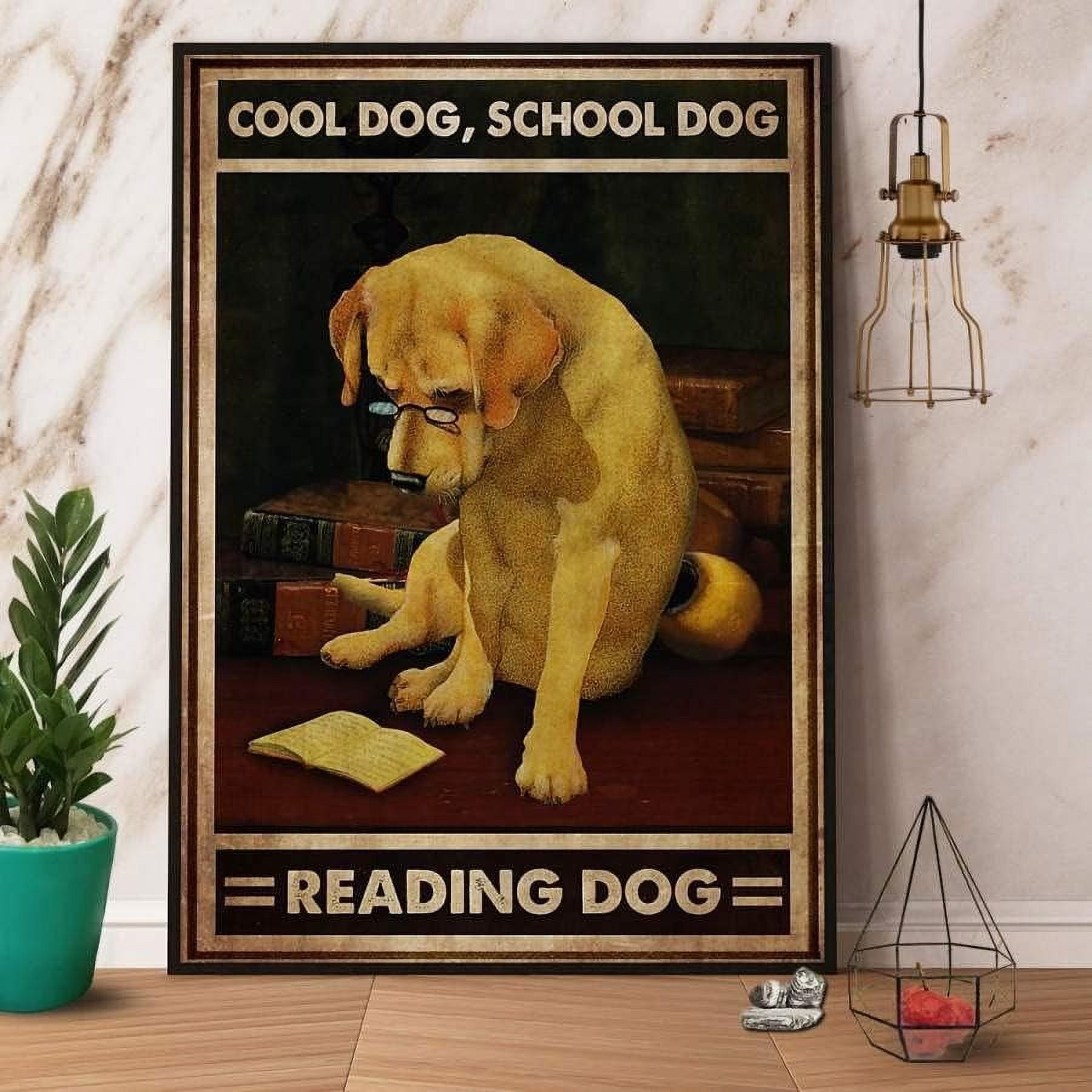 Cool Dog School Dog Reading Dog Retro Metal Signs Vintage Signs ...