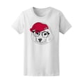 thumbnail image 1 of Cool Dog With Red Knitted Hat T-Shirt Women -Image by Shutterstock, Female Small, 1 of 2