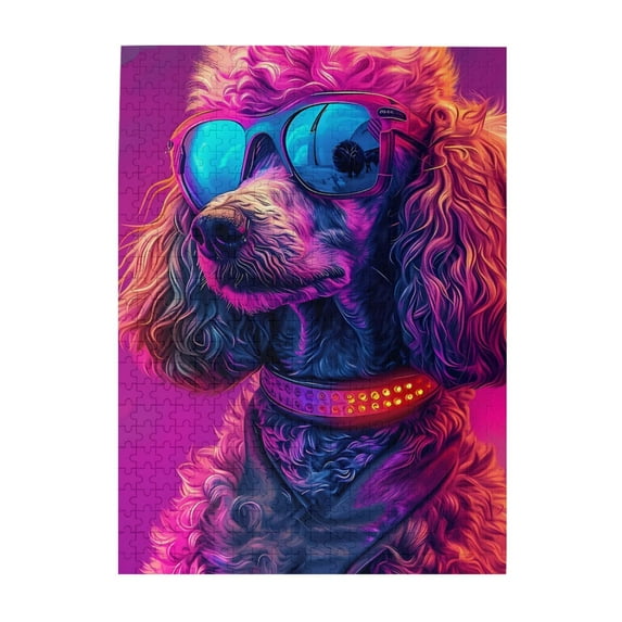 Cool Dog With Sunglasses 1000-Piece Wooden Jigsaw Puzzle for Adults, Fun & Challenging Family Brain-Teaser, Perfect Home Decor & Gift