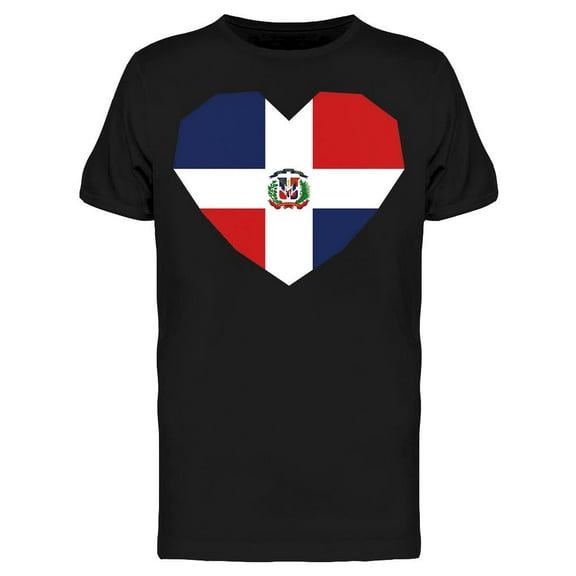 Cool Dominican Flag Heart T-Shirt Men -Image by Shutterstock, Male Medium