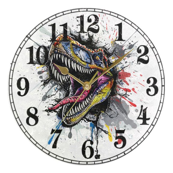 Cool Dragon Breaking Wall Silent Wall Clock 10" Non-Ticking Battery Clock