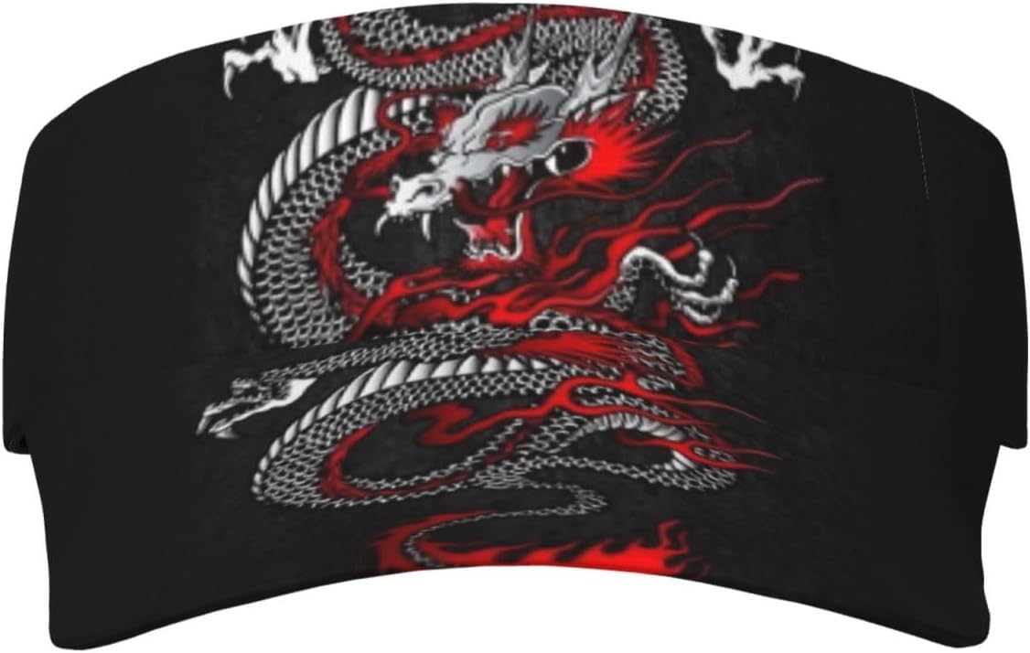 Cool Dragon Sport Sun Visor Hats Fashion Empty Top Baseball Cap Golf