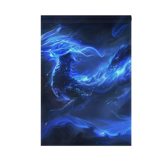 Cool Dragon with Flames Garden Flag House Banner 12" x 18" Double Sided Outdoor Yard Decoration