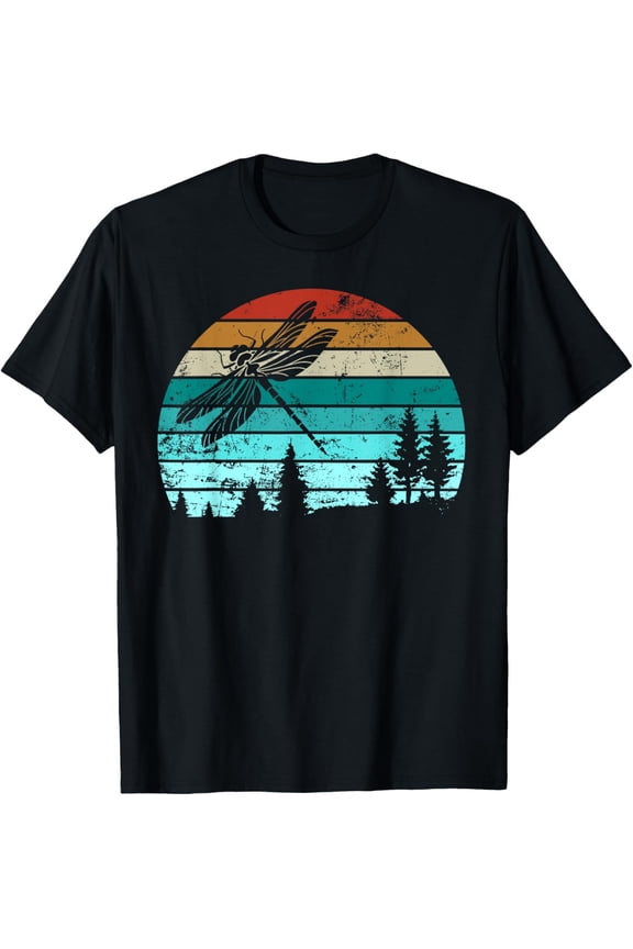Cool Dragonfly Art Men Women Retro Nature Insect Entomology T-Shirt