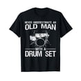 thumbnail image 1 of Cool Drummer Art Men Dad Drum Set Player Drum Kit Musician Vintage Men Women T-Shirt, 1 of 5