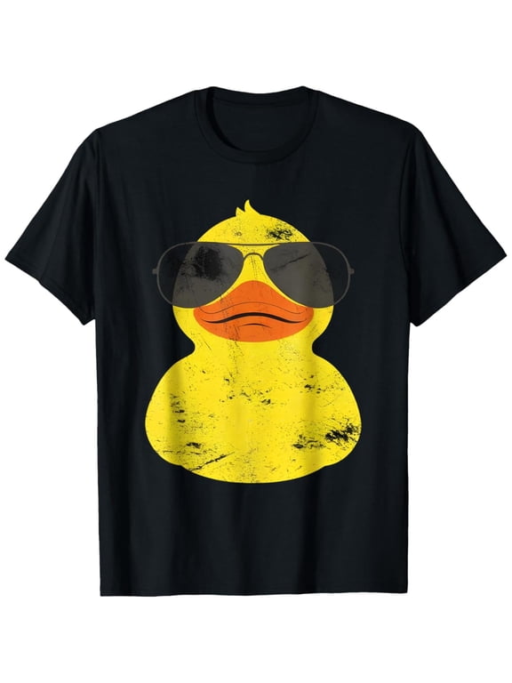 Cool Duckie Sunglasses Tee Funny Duckling Design T Shirt Rubber Duck Graphic Tees Tops Summer Casual Black S-5XL