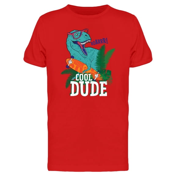 Cool Dude Dinosaur Skate T-Shirt Men -Image by Shutterstock, Male Large