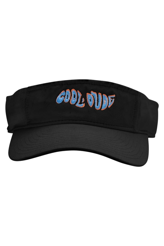 Cool Dude Embroidered Pro Style Cotton Twill Washed Visor - Black OSFM