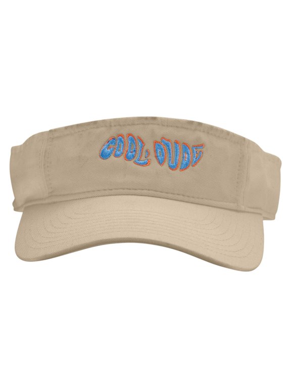 Cool Dude Embroidered Pro Style Cotton Twill Washed Visor - Khaki OSFM