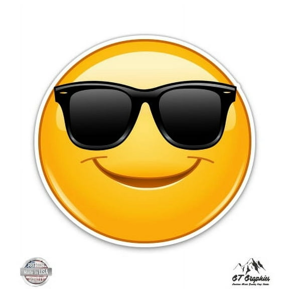 Cool Dude Sunglasses - 3" Vinyl Sticker - For Car Laptop I-Pad Phone Helmet Hard Hat - Waterproof Decal