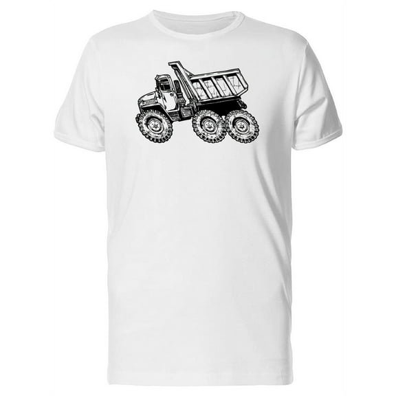 Cool Dump Truck Sketch T-Shirt Men -Image by Shutterstock, Male x-Large