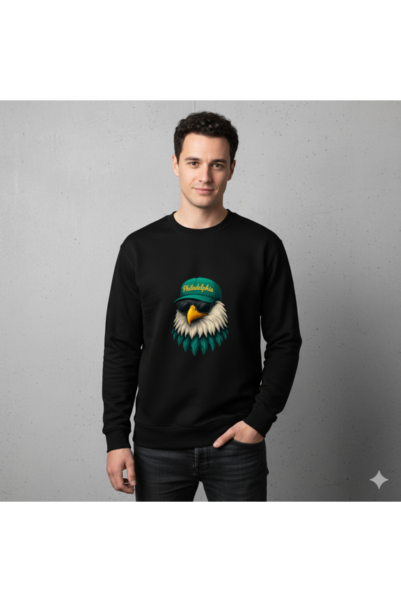 Cool Eagle Face with Sunglasses Funny Family Pride Graphic Sweatshirt, up to size 5XL