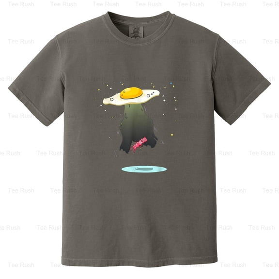 Cool Egg Abducting Bacon Funny UFO Breakfast Food, Alien, Humor, Gift, Comfort Color T-Shirt Unisex, up to 4XL