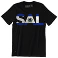 thumbnail image 1 of Cool El Salvador National SAL Flag And Striped Diagonally Mens T-Shirt, 1 of 4