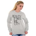 thumbnail image 1 of Cool Fashion Beauty Takes the City Women Plus Size Crewneck Sweatshirt Brisco Brands 2X, 1 of 5