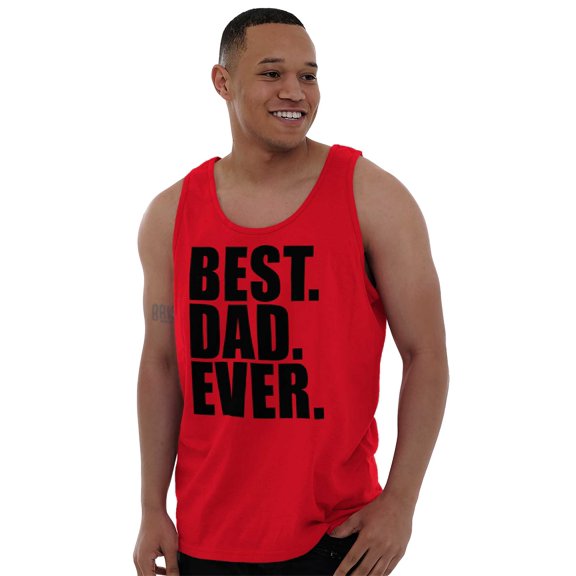 Cool Father's Day Best Dad Ever Mens Big & Tall Graphic Tank Top Brisco Brands 3X