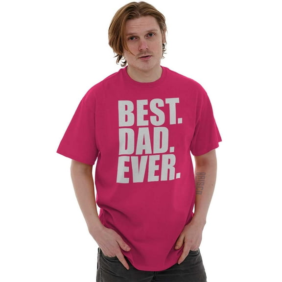 Cool Father's Day Best Dad Ever Men's Big & Tall Crewneck Graphic Tee Brisco Brands 2X