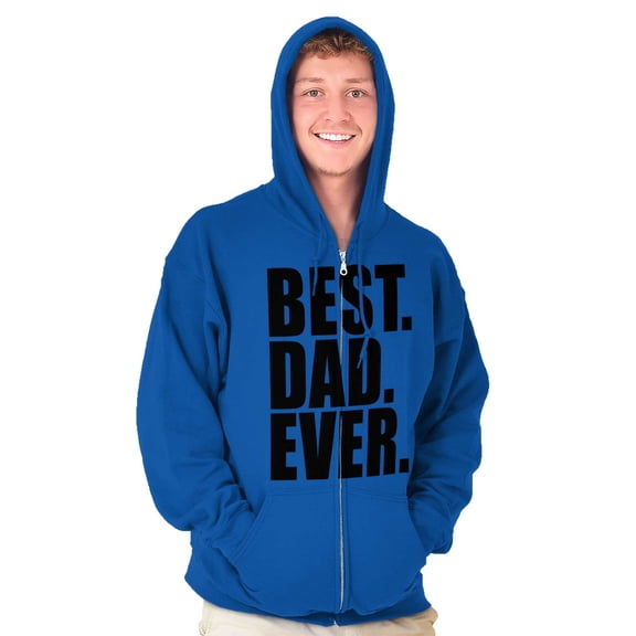 Cool Father's Day Best Dad Ever Zip Hoodie Sweatshirt Men Brisco Brands L