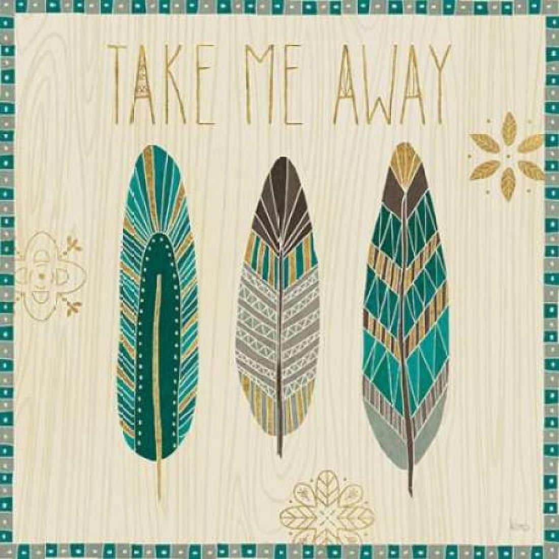 Cool Feathers IV Canvas Art - Veronique Charron (24 x 24)