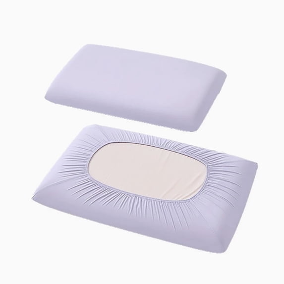 Cool Feeling Pillowcase Spandex Pillow Cover, Removable & Washable, Portable Disposable Isolation Cover for Lazy Use Purple