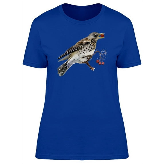 Cool Fieldfare Thrush Bird T-Shirt Women -Image by Shutterstock, Female Medium