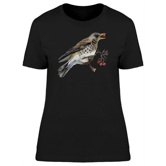 Cool Fieldfare Thrush Bird T-Shirt Women -Image by Shutterstock, Female XX-Large