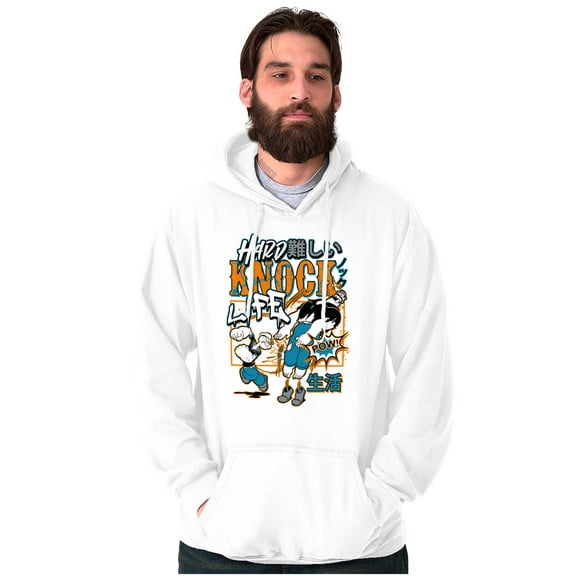 Cool Fighting Popeye Hard Knock Life Hoodie Hooded Sweatshirt Men Brisco Brands S