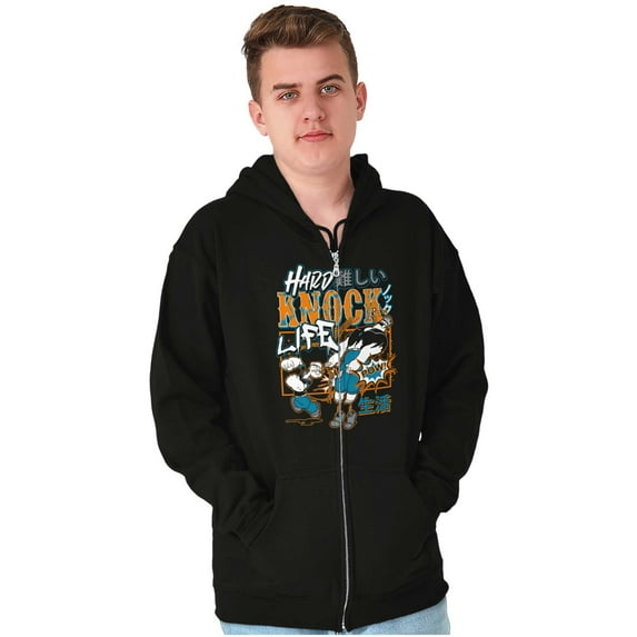 Cool Fighting Popeye Hard Knock Life Zip Hoodie Sweatshirt Men Brisco Brands S