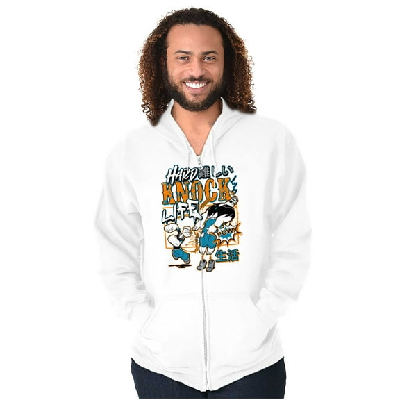 Cool Fighting Popeye Hard Knock Life Zip Hoodie Sweatshirt Men Brisco Brands S