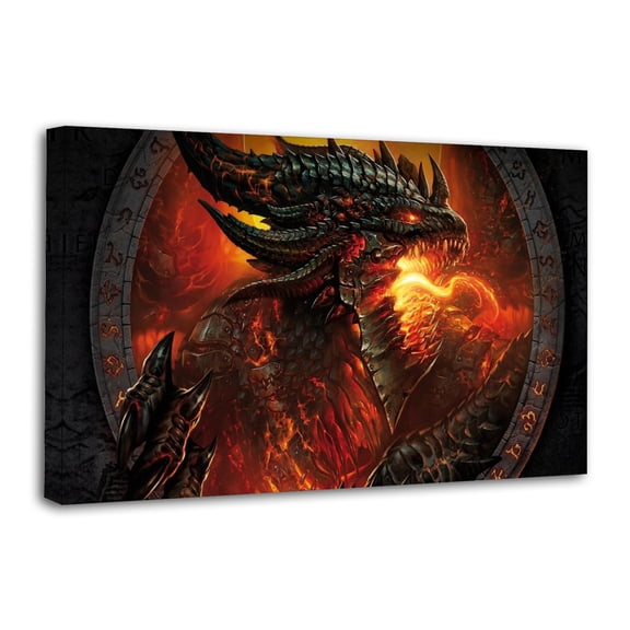 Cool Fire Dragon Gifts Canvas Painting Poster Wall Art Decorative Picture Prints Modern Decor 24x36inch(60x90cm)