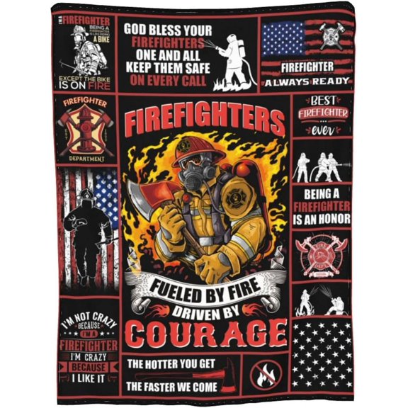 Cool Firefighter Fireman Captain Throw Blanket Home Decorative Blanket Firefighter Gifts for Men Boyfriend