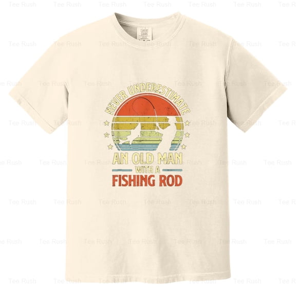 Cool Fishing Grandpa Funny Fisherman Bass Retro Angler Father Hobby Gift, Comfort Color T-Shirt Unisex, up to 4XL