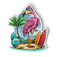 thumbnail image 1 of Cool Flamingo on Vacation - 5" Magnet for Car Locker Refrigerator, 1 of 1