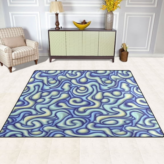 Cool Flow 80''x58'' Extra Large Plush Memory Foam Rug, Soft, Absorbent, Non Slip