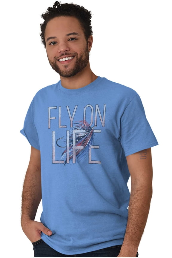 Cool Fly Fishing Life Fishermens Lure Plus Size Crewneck Graphic Tee Shirt Brisco Brands 2X