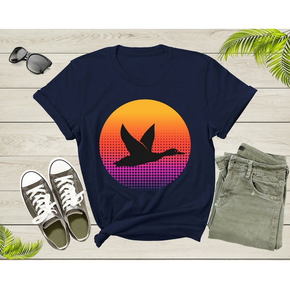 Cool Flying Duck Animal Silhouette at Sunset Nature Bird T-Shirt Duck Bird T Shirt for Men Women Kids Boys Girls Duck Hunting Hunter Gift