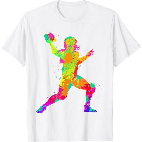 Cool Football Apparel & Gift Ideas American Football Graphic T-Shirt - Black, Men, Boys, Kids - Short Sleeve, Classic Fit100% cotton