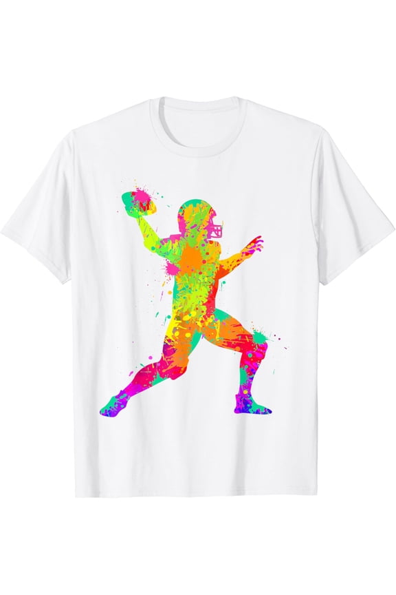 Cool Football Apparel & Gift Ideas American Football Graphic T-Shirt - Black, Men, Boys, Kids - Short Sleeve, Classic Fit100% cotton