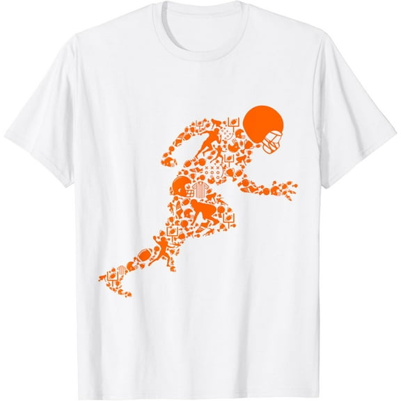 Cool Football Apparel & Gift Ideas Unisex-Adults & Kids Black Football Graphic T-Shirt100% cotton