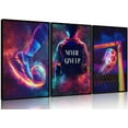thumbnail image 1 of Cool Football Canvas Wall Art Football Sports Inspirational Paintings Pictures Wall Neon Boys Poster Printing Artwork for Boy-Room Game Room Bedroom Football Lovers Living Home Decoration, 1 of 6
