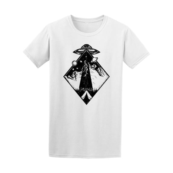 Cool Forest Ufo Alien Abduction Tee Men's -Image by Shutterstock
