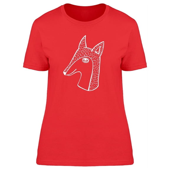 Cool Fox Doodle Sketch T-Shirt Women -Image by Shutterstock, Female Large