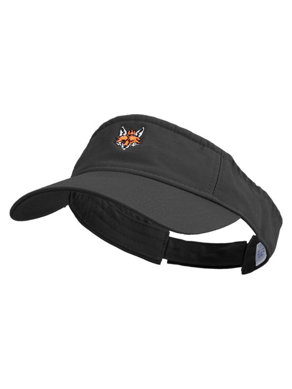 Cool Fox Embroidered Pro Style Cotton Twill Washed Visor - Black OSFM